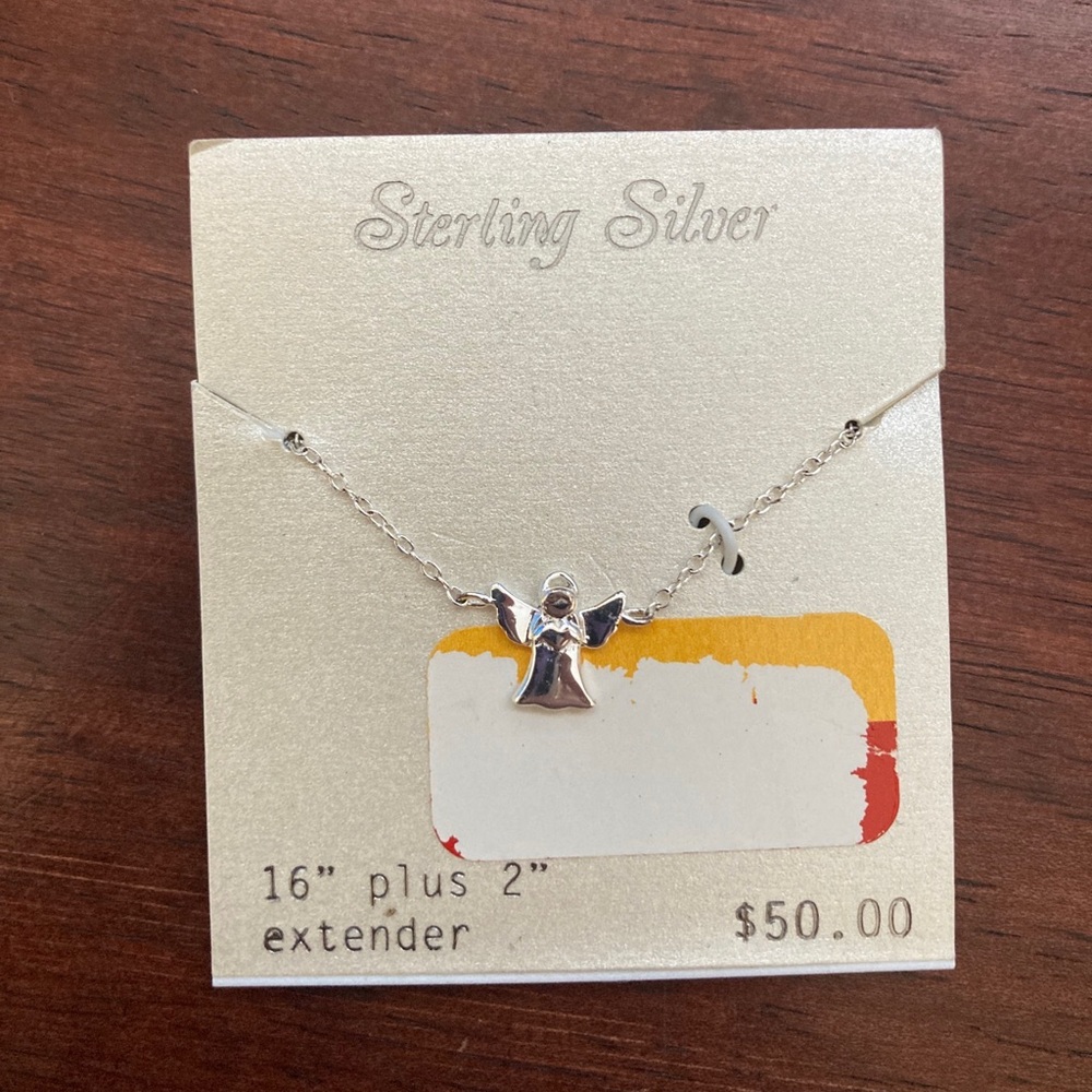 Sterling Silver 16 Inch Angel Necklace NWT